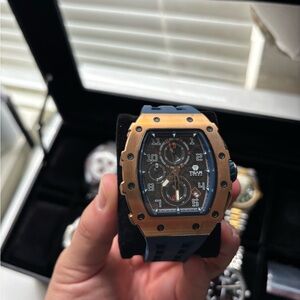 Men's Blue and Gold Watch